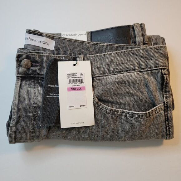 Calvin Klein Mens Slim-Straight Fit Stretch Jeans - Picture 6 of 7